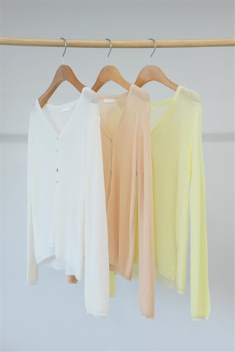 Summer Pastel Cardigan (Ivory/Salmon/Yellow) (will ship within 1~2 weeks)