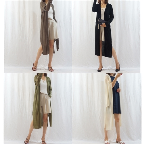 Summer Long Open Cardigan (Black/Ivory/Beige/Khaki/Brown/Pink) (will ship within 1~2 weeks)