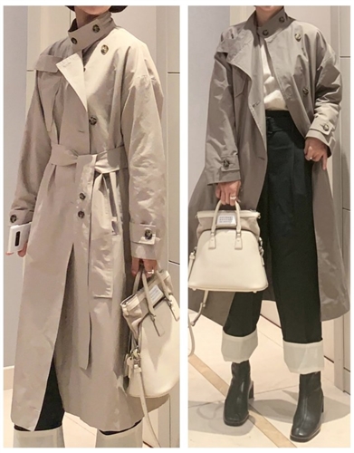 Bottega Trench Coat (Beige/Cocoa) (will ship within 1~2 weeks)