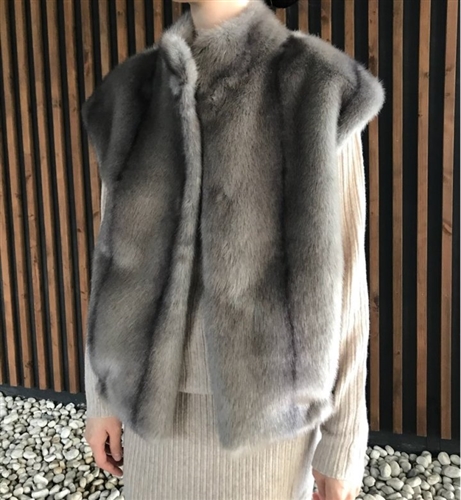 (New Color Added) Luxury Label Eco Fur Vest (Gray/Ivory/Beige/Brown) (will ship within 1~2 weeks)