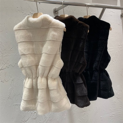 Eco Fur Vest (Black/Brown/Ivory) (will ship within 1~2 weeks)