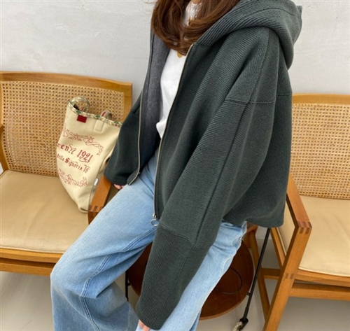 Knit Hoodie (Beige/Khaki/Navy)(will ship within 1~2 weeks)