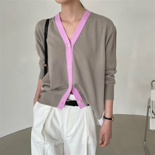 Shirt Cardigan (Black/Blue/Pink) (will ship within 1~2 weeks)