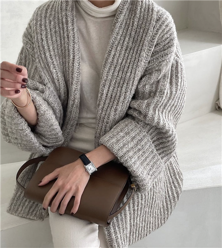 Gray Shawl Cardigan (will ship within 1~2 weeks)