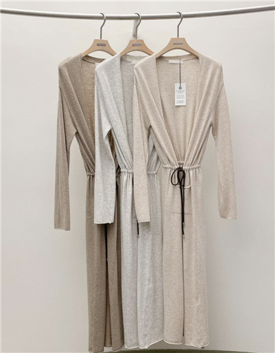 Long Cashmere Robe Cardigan (Brown/Gray/Beige) (will ship within 1~2 weeks)