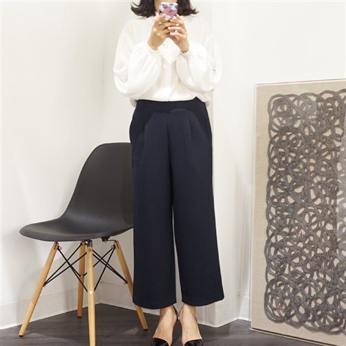 Navy Formal Pintuck Pants