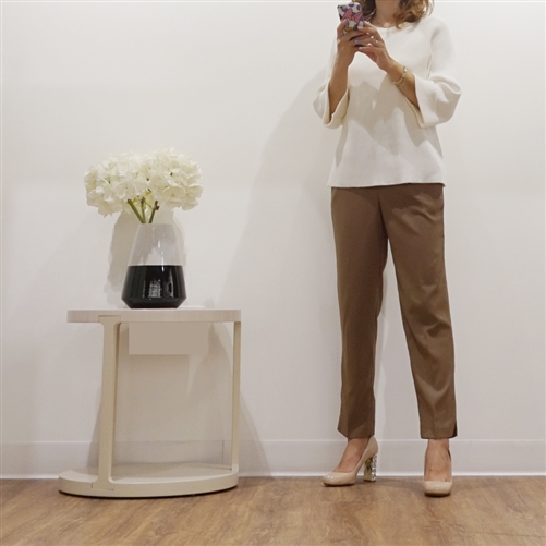 (Best; 2nd Reorder) Beige Side Vent Semi Formal Pants (í”„ë¼ë‹¤ ì›ë‹¨)