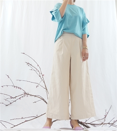 (Best; 3rd Reorder) Ivory Clean Cotton Wide Pants