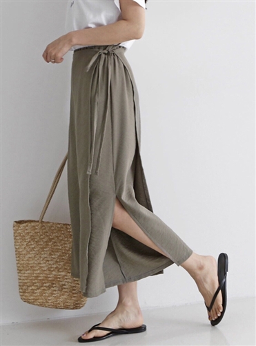 (Best; Back-Order; 2nd Reorder) Khaki Skirt Pants (will ship within 1~2 weeks)