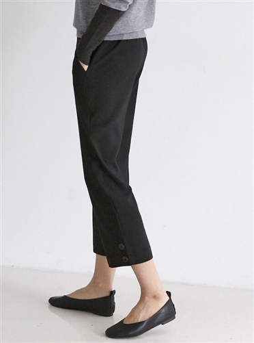 (Best; 2nd Reorder) Black Side Button Pants