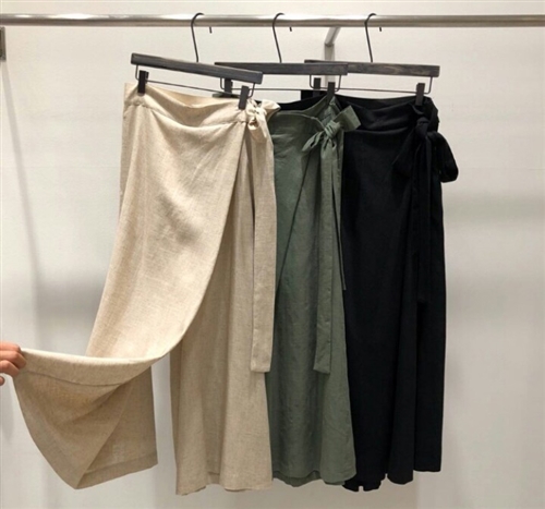 (Pre-Order) Wrap Skirt Pants (Beige/Khaki/Black) (will ship within 1~2 weeks)