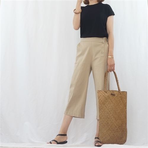 (Best; 3rd Reorder) Beige Side Button Pants (F)