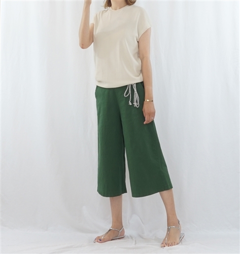 (Best; 3rd Reorder) Green String Wide Pants (F)