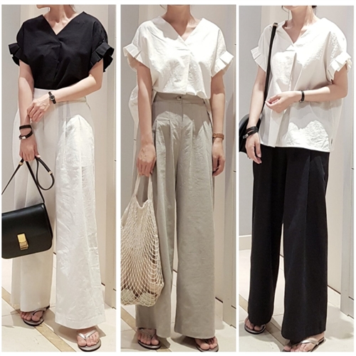 Dio Linen Pants (Beige/Black/Ivory) (will ship within 1~2 weeks)