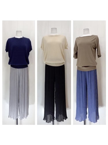 Cool Pleated Pants (Black/Blue/Gray) (will ship within 1~2 weeks)