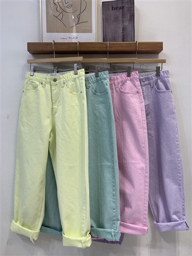 Spring Pastel Pants (S/M/L) (Yellow/Green/Pink/Violet) (will ship within 1~2 weeks)