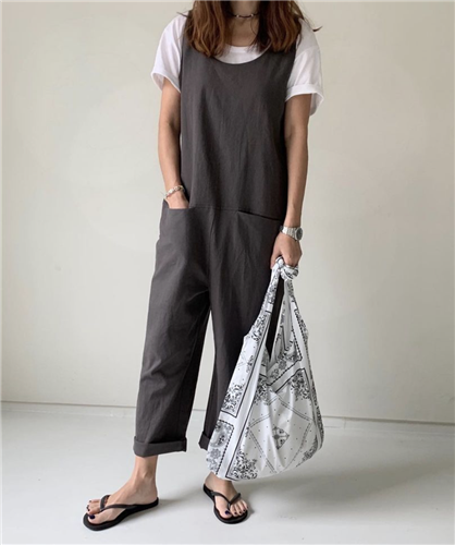 Charcoal Jump Suit (will ship within 1~2 weeks)