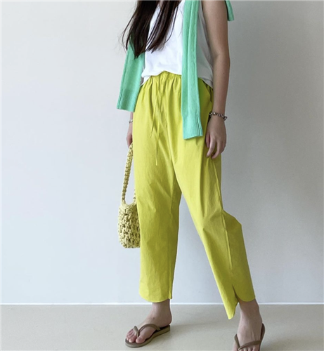 Lime Cotton Pants (will ship within 1~2 weeks)