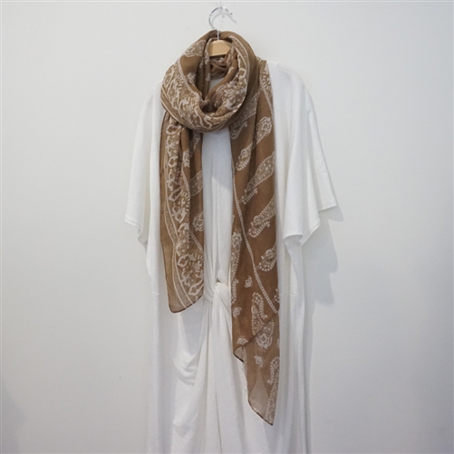 Brown Paisley Scarf