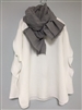 (Pre-Order) Gray Stripe Linen 100 Scarf (will ship within 1~2 weeks)