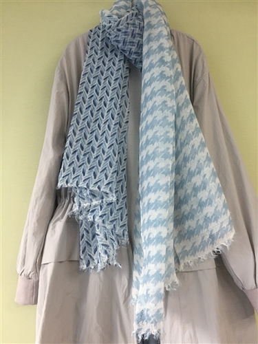 (Pre-Order) Leaf Scarf (Gray/Beige/Blue) (will ship within 1~2 weeks)