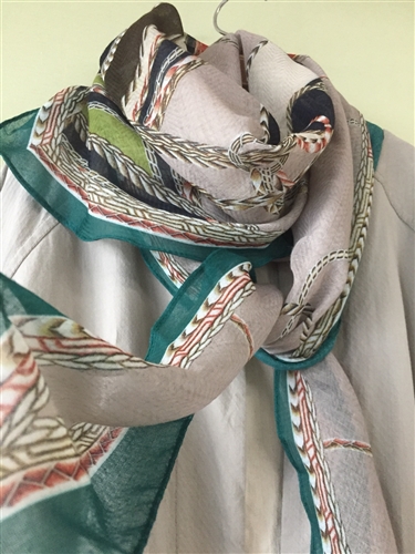 (Pre-Order) Green and Gray Luxe Scarf (will ship within 1~2 weeks)