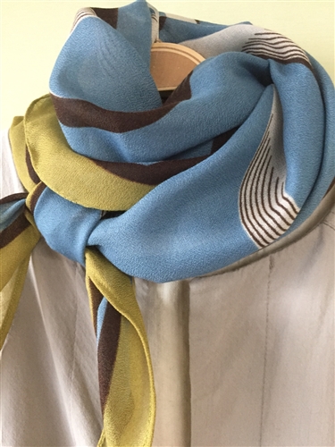 (Pre-Order) Mustard and Blue Scarf (will ship within 1~2 weeks)