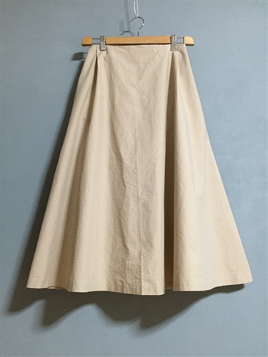 Beige Washing Cotton Band Skirt