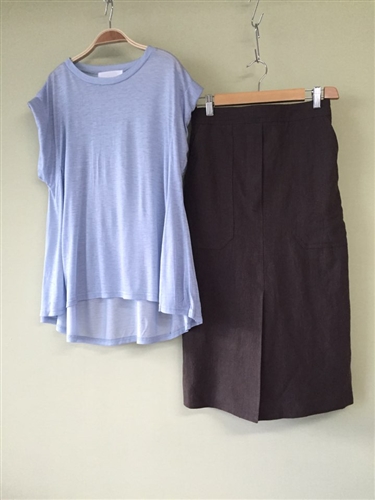 (Pre-Order) Brown Linen Pocket Skirt