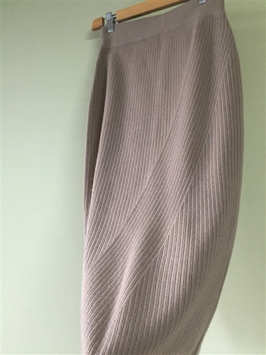 (Best; Back-Order; 2nd Reorder) Beige Wool 100% Knit Skirt (will ship within 1~2 weeks)