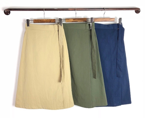 (Pre-Order) Wrap Skirt (Beige/Khaki/Navy) (will ship within 1~2 weeks)