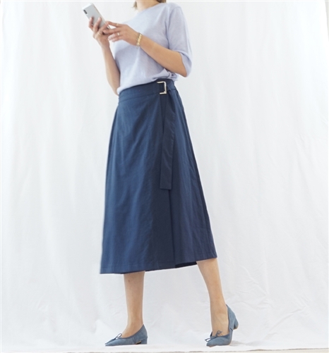 (Best;  2nd Reorder) Navy Wrap Skirt