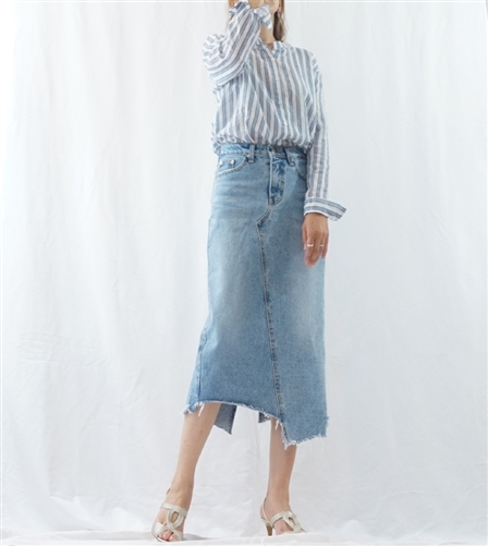 (Best; 2nd Reorder) Unbalanced Jean Skirt (S/M)