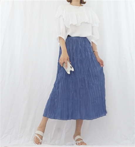 (Best; 2nd Reorder) Blue Pleated Skirt