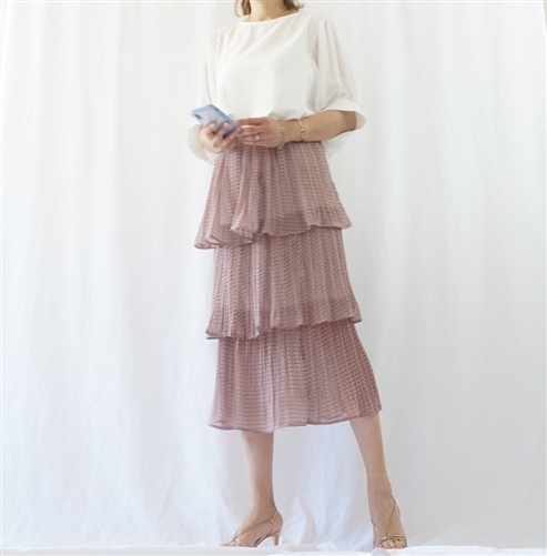 (Best; 2nd Reorder) Pink Print Cancan Skirt