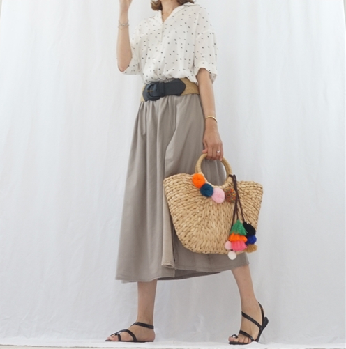 (Best; 2nd Reorder) Beige Two Color Skirt