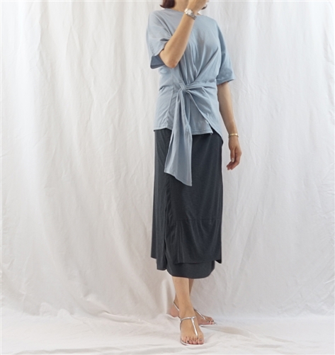 (Best; 2nd Reorder) Charcoal Double Skirt