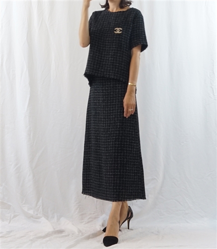 (Best; Back-Order; 2nd Reorder) Black Tweed Skirt (S/M) (will ship within 1~2 weeks)