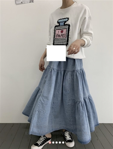 (~01/29) Denim Long Skirt (will ship within 1~2 weeks)