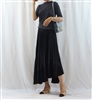 Black Unbalanced Pleated Skirt (will ship within 1~2 weeks)