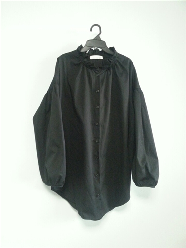 (Our Choice; 3rd Reorder) Black Frill Neck Princess Shirt