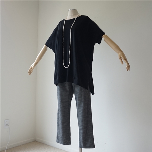 (2nd Reorder) Black Linen & Cotton Boxy T