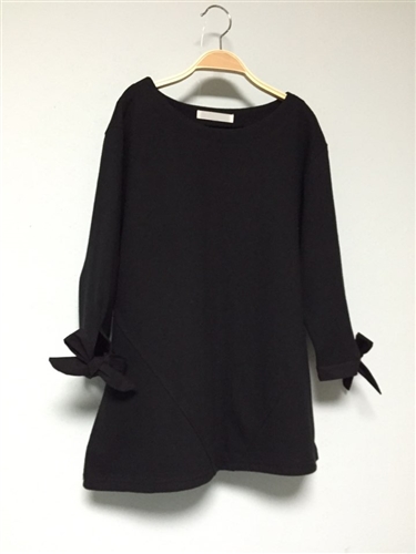 Black Good Cotton Ribbon Top