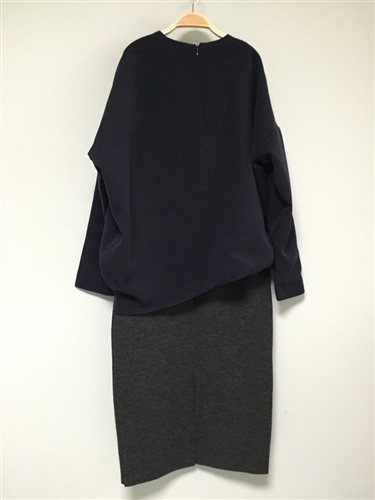 (Pre-Order) Unbalance Blouse (Navy/Ivory/Gray) (will ship within 1~2 weeks)