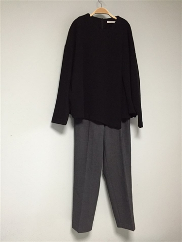 (Our Choice; 2nd Reorder) Black Front Wrap Double Layer Top