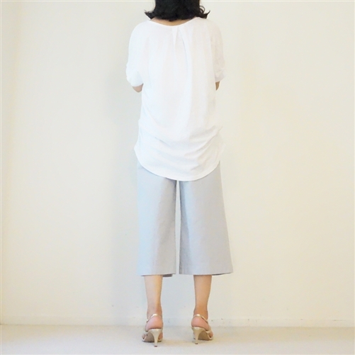 White Pintuck Sleeves T