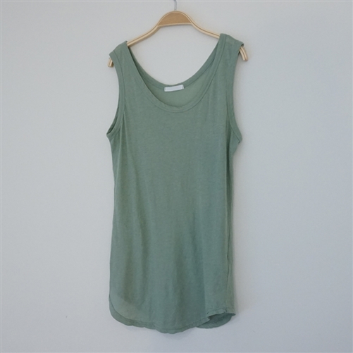 (2nd Reorder) Green Clean Thin Soft Cotton Sleeveless Top