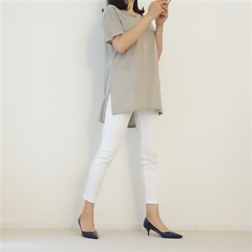 Khaki Linen Line Top