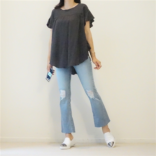 Charcoal Angel Lace Blouse