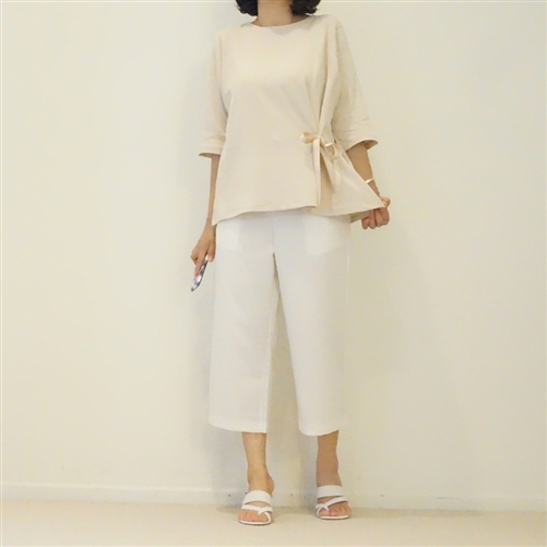 Beige Ribbon Blouse T